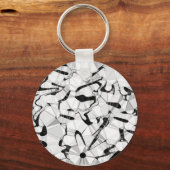 Zwart-wit in bewegingssleutel sleutelhanger (Voorkant)