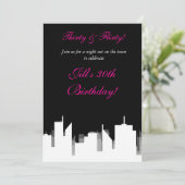 Zwart & Wit in de Stad Feest Uitnodigingen (Staand voorkant)