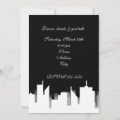 Zwart & Wit in de stad stad feest uitnodigingen (Achterkant)