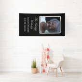 Zwart wit in liefdevolle Memory Photo Grave Hoesje Spandoek (Insitu)