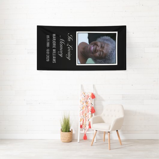 Zwart wit in liefdevolle Memory Photo Grave Hoesje Spandoek (Insitu)