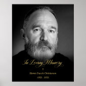Zwart Wit In Loving Memory Foto Herdenking AML21 Poster (Voorkant)