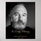 Zwart & Wit In Loving Memory Huldiging met Foto Poster (Voorkant)