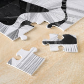 Zwart-wit in Motion Jigzaag Puzzle Legpuzzel (Zijkant)