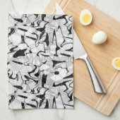 Zwart-wit in Motion Tea Towel Theedoek (Quarter Fold)