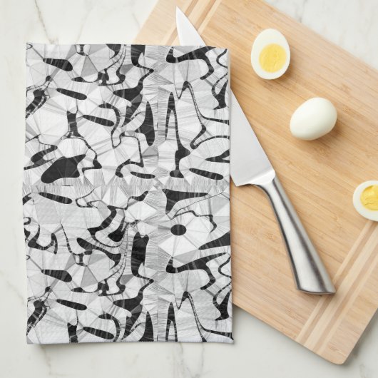 Zwart-wit in Motion Tea Towel Theedoek (Quarter Fold)