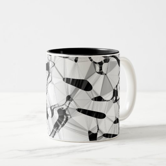 Zwart-wit in Motion Two Tone Mok (Voorkant rechts)