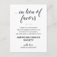 Zwart wit in plaats van bruiloft gunsten liefdadig