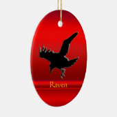 Zwart-wit, in reliëf gemaakt op rood chroomeffect keramisch ornament (Rechts)