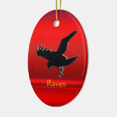 Zwart-wit, in reliëf gemaakt op rood chroomeffect keramisch ornament (Links)