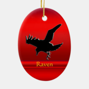 Zwart-wit, in reliëf gemaakt op rood chroomeffect keramisch ornament