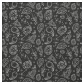 Zwart-wit Indie Boho Paisley Print Stof (Swatch)