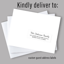 Zwart wit individueel gastadres elegant label