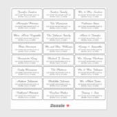 Zwart wit individueel gastadres elegant label (Vel)