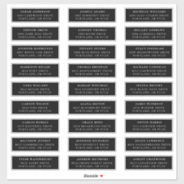 Zwart-Wit | Individuele gast Adresetiketten Sticker