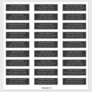 Zwart-Wit   Individuele gast Adresetiketten Sticker
