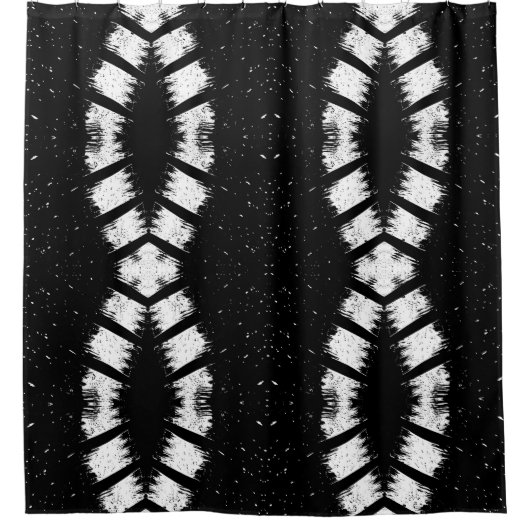 Zwart-wit Infinite Douchegordijn (Voorkant)