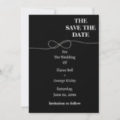 Zwart-wit Infinity Sla de datum op Save The Date (Voorkant)