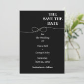 Zwart-wit Infinity Sla de datum op Save The Date (Staand voorkant)