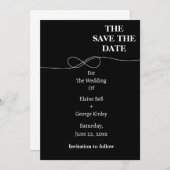 Zwart-wit Infinity Sla de datum op Save The Date (Voorkant / Achterkant)