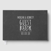 Zwart-wit Informal Rustic Wedding Guest Book Gastenboek (Voorkant)