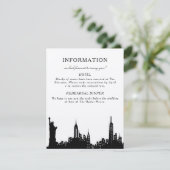 Zwart-wit informatiekaart uit NYC RSVP Kaartje (Staand voorkant)