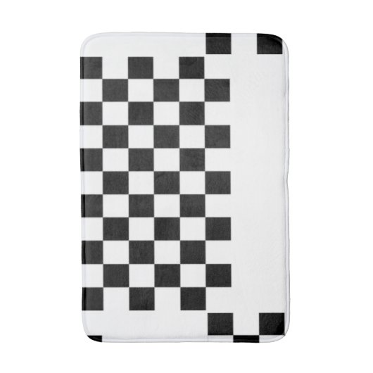 Zwart-wit ingecheckt badmat (Voorkant Verticaal)