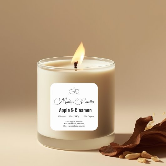 Zwart & wit Ingrediënten Kaars Label