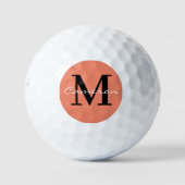 Zwart-wit Initiaal en naam gepersonaliseerd Golfballen (Voorkant)
