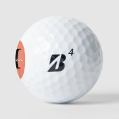 Zwart-wit Initiaal en naam gepersonaliseerd Golfballen (Logo)