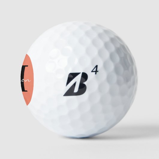 Zwart-wit Initiaal en naam gepersonaliseerd Golfballen (Logo)