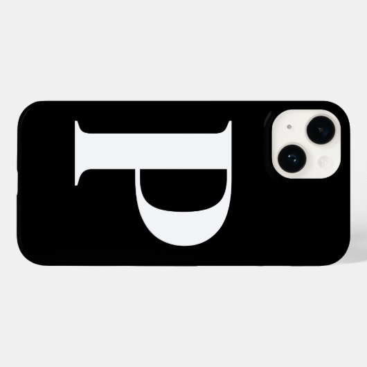 Zwart-wit Initiaal gepersonaliseerd monogram ontwe Case-Mate iPhone Case (Achterkant (horizontaal))