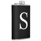 Zwart-wit Initiaal Letter Monogrammed Plain Heupfles (Rechts)