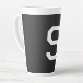 Zwart-wit Initiaal Letter Monogrammed Plain Latte Mok (Linkerhoek)