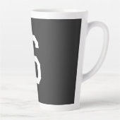Zwart-wit Initiaal Letter Monogrammed Plain Latte Mok (Rechts)