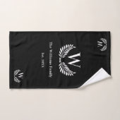 Zwart-wit initiaal monogram bad handdoek (Handdoek)