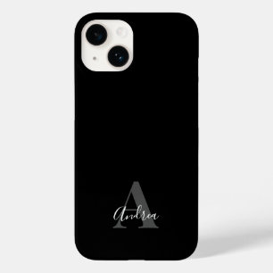 Zwart-wit Initiaal Monogram Gepersonaliseerde na Case-Mate iPhone 14 Hoesje