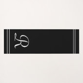 Zwart-wit Initiaal Monogram Oefening Yogamat (Achterkant (horizontaal))