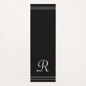 Zwart-wit Initiaal Monogram Oefening Yogamat (Voorkant)