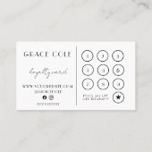 Zwart-wit Initiaal Monogram Salon Loyalty Visitekaartje (Achterkant)