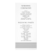 Zwart, wit initialen en strepen bruiloft programma (Achterkant)