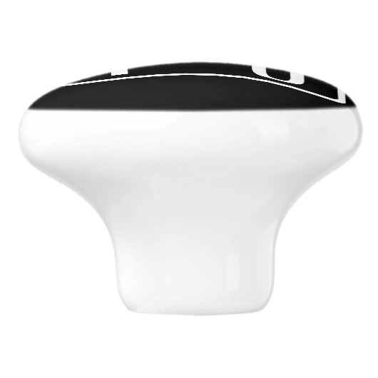 Zwart & Wit | Initialen van koppels Keramische Knop (Zijkant)