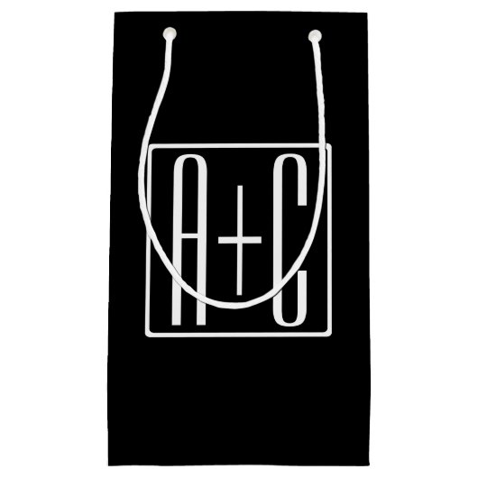 Zwart & Wit | Initialen van koppels Klein Cadeauzakje (Voorkant)
