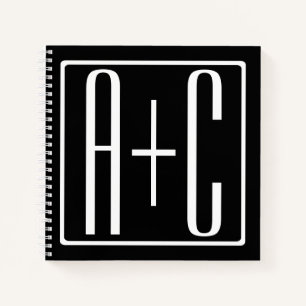 Zwart & Wit Initialen van koppels Notitieboek