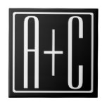 Zwart & Wit | Initialen voor koppels Tegeltje<br><div class="desc">Perfect voor een dubbel monogram of een logo..
Hartelijk dank voor uw bestelling!</div>