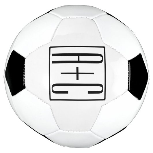 Zwart & Wit | Initialen voor koppels Voetbal (Gedraaid)