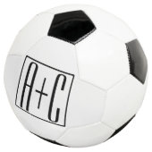 Zwart & Wit | Initialen voor koppels Voetbal (Drie kwart)