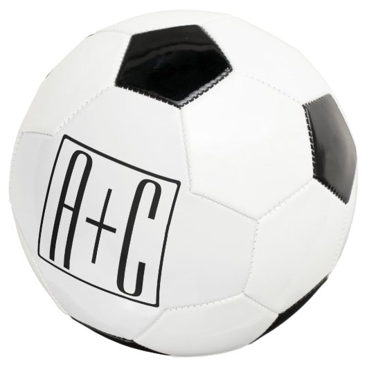 Zwart & Wit | Initialen voor koppels Voetbal (Drie kwart)