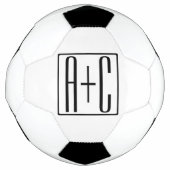 Zwart & Wit | Initialen voor koppels Voetbal (Voorkant)