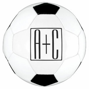Zwart & Wit   Initialen voor koppels Voetbal